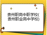 贵州职高中职学校(贵州职业高中学校)