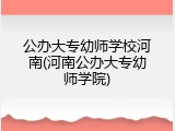 公办大专幼师学校河南(河南公办大专幼师学院)
