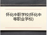 怀化中职学校(怀化中等职业学校)