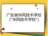 广东省华风技术学校("华风技术学校")