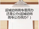运城幼师高专是民办还是公办(运城幼师高专公办民办？)