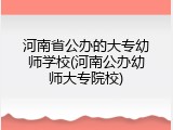 河南省公办的大专幼师学校(河南公办幼师大专院校)