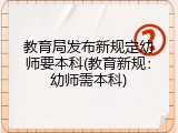 教育局发布新规定幼师要本科(教育新规：幼师需本科)
