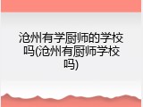 沧州有学厨师的学校吗(沧州有厨师学校吗)