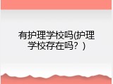 有护理学校吗(护理学校存在吗？)