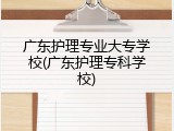 广东护理专业大专学校(广东护理专科学校)
