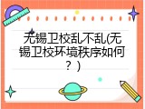 无锡卫校乱不乱(无锡卫校环境秩序如何？)