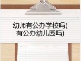 幼师有公办学校吗(有公办幼儿园吗)