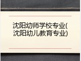 沈阳幼师学校专业(沈阳幼儿教育专业)