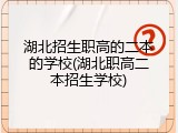 湖北招生职高的二本的学校(湖北职高二本招生学校)