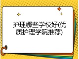 护理哪些学校好(优质护理学院推荐)