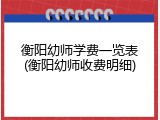 衡阳幼师学费一览表(衡阳幼师收费明细)