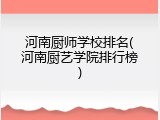 河南厨师学校排名(河南厨艺学院排行榜)