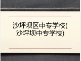 沙坪坝区中专学校(沙坪坝中专学校)