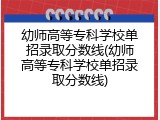 幼师高等专科学校单招录取分数线(幼师高等专科学校单招录取分数线)