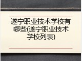 遂宁职业技术学校有哪些(遂宁职业技术学校列表)