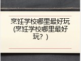 烹饪学校哪里最好玩(烹饪学校哪里最好玩？)