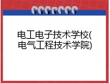 电工电子技术学校(电气工程技术学院)