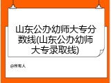 山东公办幼师大专分数线(山东公办幼师大专录取线)