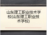 山东理工职业技术学校(山东理工职业技术学校)