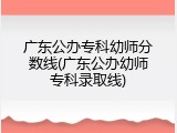 广东公办专科幼师分数线(广东公办幼师专科录取线)