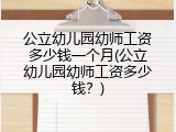 公立幼儿园幼师工资多少钱一个月(公立幼儿园幼师工资多少钱？)