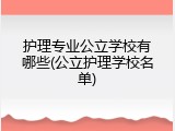 护理专业公立学校有哪些(公立护理学校名单)