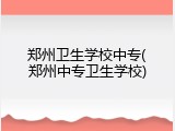 郑州卫生学校中专(郑州中专卫生学校)