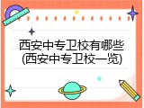 西安中专卫校有哪些(西安中专卫校一览)