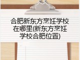 合肥新东方烹饪学校在哪里(新东方烹饪学校合肥位置)