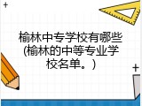榆林中专学校有哪些(榆林的中等专业学校名单。)