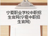宁夏职业学校中职招生官网(宁夏中职招生官网)