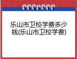 乐山市卫校学费多少钱(乐山市卫校学费)