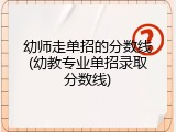 幼师走单招的分数线(幼教专业单招录取分数线)