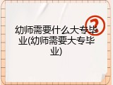 幼师需要什么大专毕业(幼师需要大专毕业)
