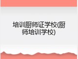 培训厨师证学校(厨师培训学校)
