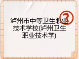 泸州市中等卫生职业技术学校(泸州卫生职业技术学)
