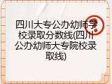 四川大专公办幼师学校录取分数线(四川公办幼师大专院校录取线)