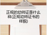 正规的幼师证是什么样(正规幼师证书的样貌)