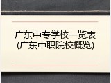 广东中专学校一览表(广东中职院校概览)