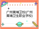广州黄埔卫校(广州黄埔卫生职业学校)
