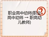职业高中幼师(职业高中幼师 → 职高幼儿教师)
