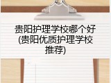 贵阳护理学校哪个好(贵阳优质护理学校推荐)