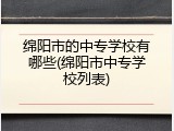 绵阳市的中专学校有哪些(绵阳市中专学校列表)