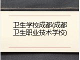 卫生学校成都(成都卫生职业技术学校)