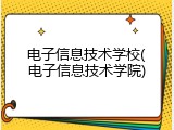 电子信息技术学校(电子信息技术学院)