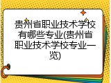 贵州省职业技术学校有哪些专业(贵州省职业技术学校专业一览)