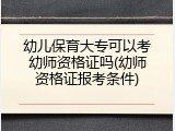 幼儿保育大专可以考幼师资格证吗(幼师资格证报考条件)