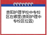 贵阳护理学校中专校区在哪里(贵阳护理中专校区位置)