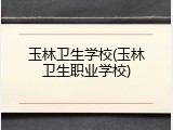 玉林卫生学校(玉林卫生职业学校)